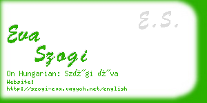 eva szogi business card